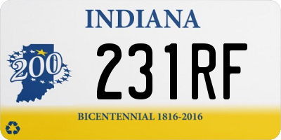 IN license plate 231RF