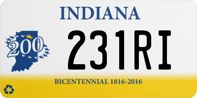 IN license plate 231RI