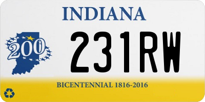 IN license plate 231RW