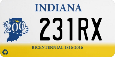 IN license plate 231RX