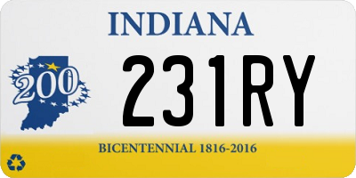 IN license plate 231RY