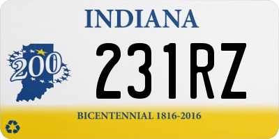 IN license plate 231RZ