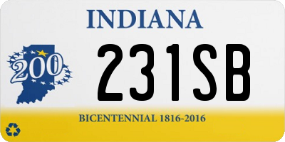 IN license plate 231SB