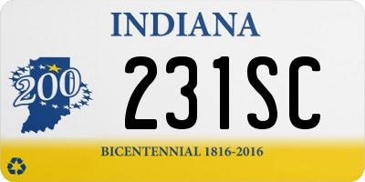 IN license plate 231SC