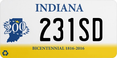 IN license plate 231SD