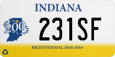 IN license plate 231SF