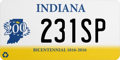 IN license plate 231SP