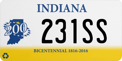 IN license plate 231SS