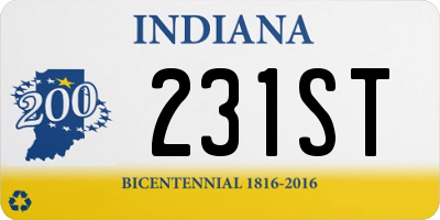 IN license plate 231ST