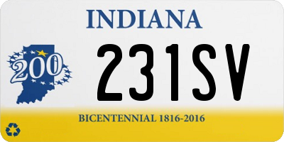 IN license plate 231SV