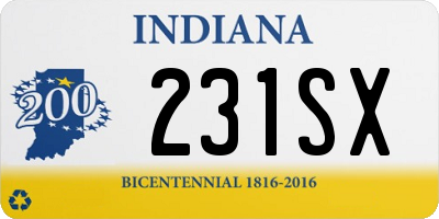 IN license plate 231SX