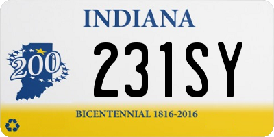 IN license plate 231SY