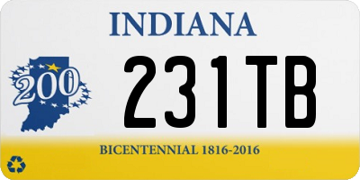 IN license plate 231TB