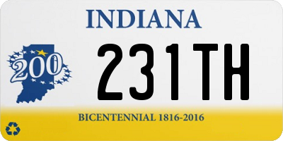 IN license plate 231TH