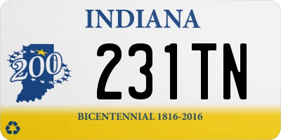 IN license plate 231TN