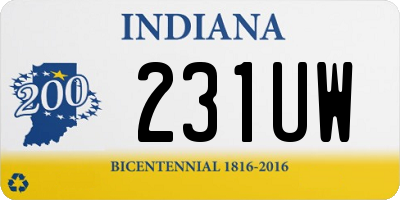 IN license plate 231UW