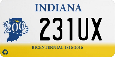 IN license plate 231UX