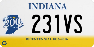 IN license plate 231VS