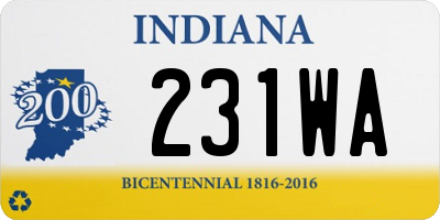 IN license plate 231WA