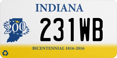 IN license plate 231WB