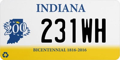 IN license plate 231WH