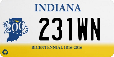 IN license plate 231WN