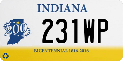 IN license plate 231WP