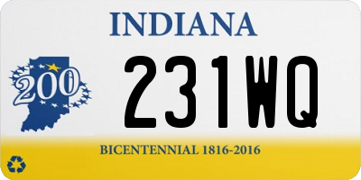 IN license plate 231WQ