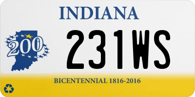 IN license plate 231WS