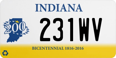 IN license plate 231WV