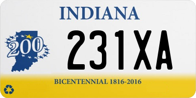 IN license plate 231XA