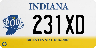 IN license plate 231XD