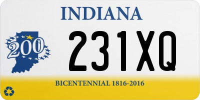 IN license plate 231XQ