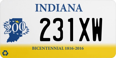 IN license plate 231XW