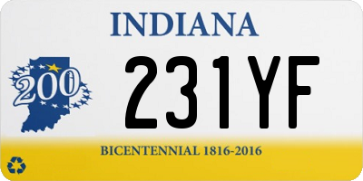 IN license plate 231YF