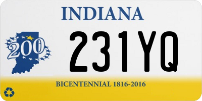 IN license plate 231YQ