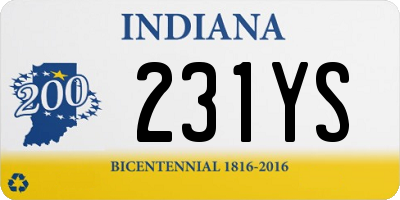 IN license plate 231YS