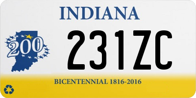 IN license plate 231ZC