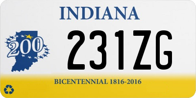 IN license plate 231ZG