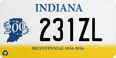 IN license plate 231ZL