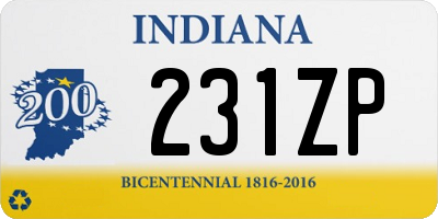 IN license plate 231ZP