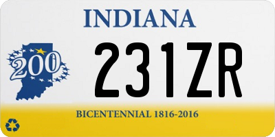 IN license plate 231ZR