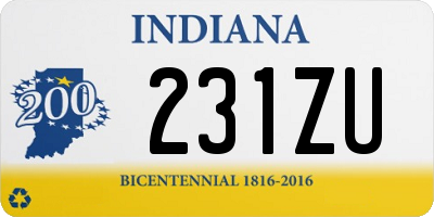 IN license plate 231ZU