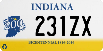 IN license plate 231ZX