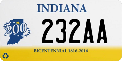 IN license plate 232AA