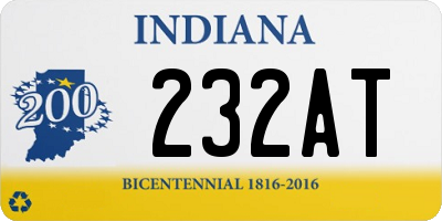 IN license plate 232AT