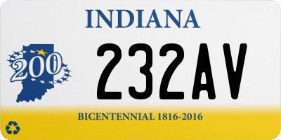 IN license plate 232AV