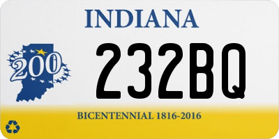 IN license plate 232BQ