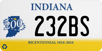 IN license plate 232BS