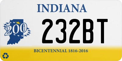 IN license plate 232BT